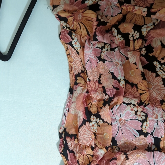 3rd + malt Tops Pink And Orange Floral Blouse Poshmark